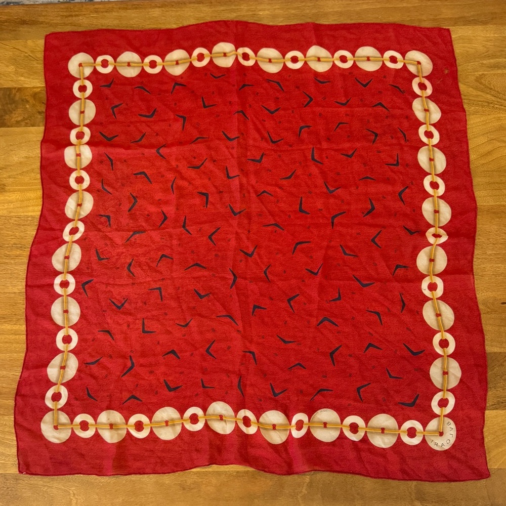 BVLGARI red silk scarf